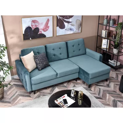 IRSA Ecksofa mit Stauraum – blau/schwarz