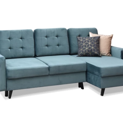 IRSA Ecksofa mit Stauraum – blau/schwarz