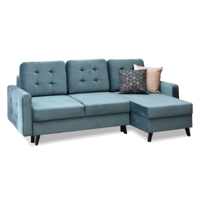 IRSA Ecksofa mit Stauraum – blau/schwarz
