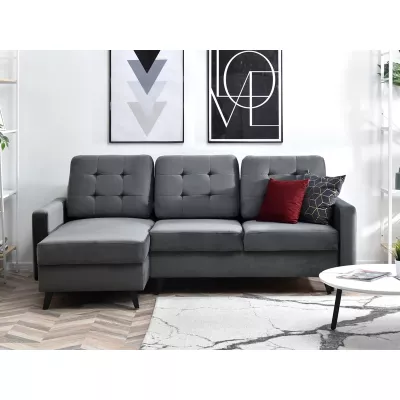IRSA Ecksofa mit Stauraum – grau/schwarz
