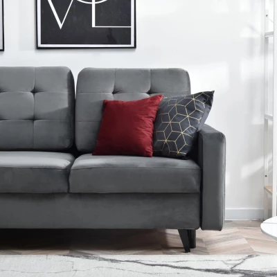 IRSA Ecksofa mit Stauraum – grau/schwarz
