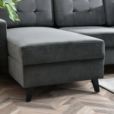IRSA Ecksofa mit Stauraum – grau/schwarz