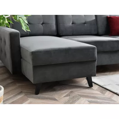IRSA Ecksofa mit Stauraum – grau/schwarz