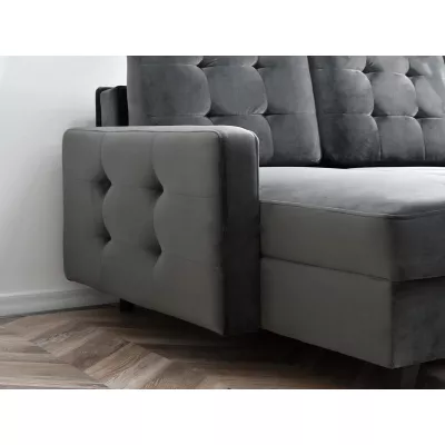 IRSA Ecksofa mit Stauraum – grau/schwarz