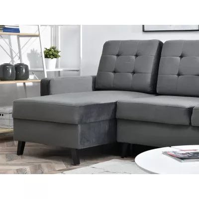IRSA Ecksofa mit Stauraum – grau/schwarz