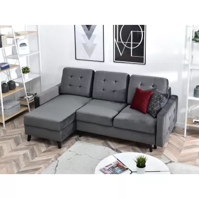 IRSA Ecksofa mit Stauraum – grau/schwarz
