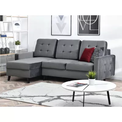 IRSA Ecksofa mit Stauraum – grau/schwarz