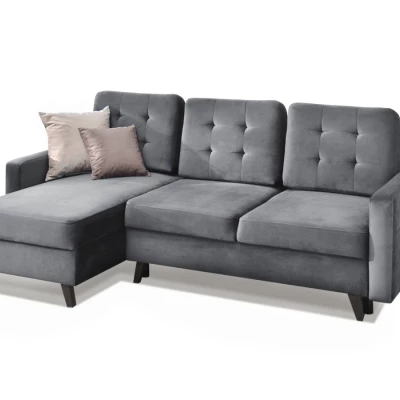 IRSA Ecksofa mit Stauraum – grau/schwarz