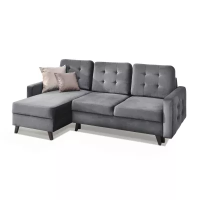 IRSA Ecksofa mit Stauraum – grau/schwarz