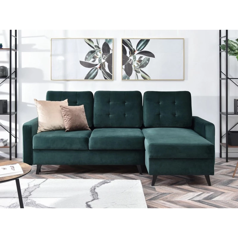 IRSA Ecksofa mit Stauraum - grün/schwarz