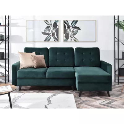 IRSA Ecksofa mit Stauraum - grün/schwarz