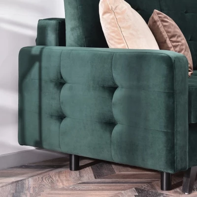 IRSA Ecksofa mit Stauraum - grün/schwarz