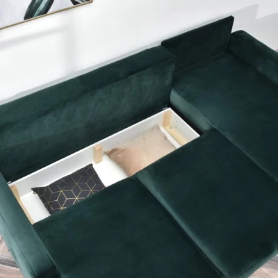 IRSA Ecksofa mit Stauraum - grün/schwarz