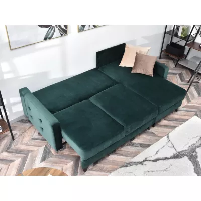IRSA Ecksofa mit Stauraum - grün/schwarz