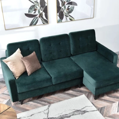 IRSA Ecksofa mit Stauraum - grün/schwarz