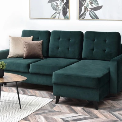 IRSA Ecksofa mit Stauraum - grün/schwarz