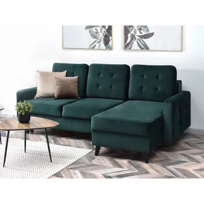 IRSA Ecksofa mit Stauraum - grün/schwarz
