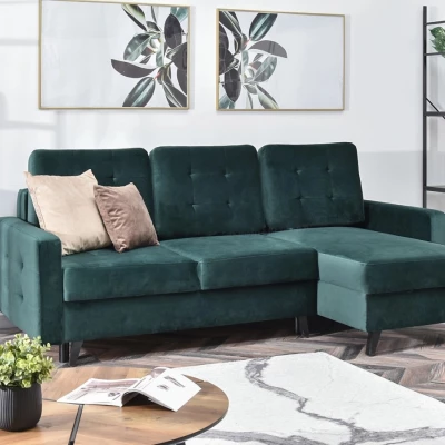 IRSA Ecksofa mit Stauraum - grün/schwarz