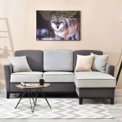 NOHEMA Schlafsofa – Graphit / Hellgrau / Schwarz