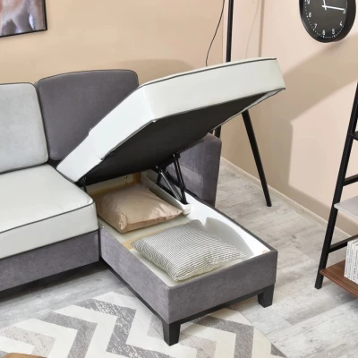 NOHEMA Schlafsofa – Graphit / Hellgrau / Schwarz