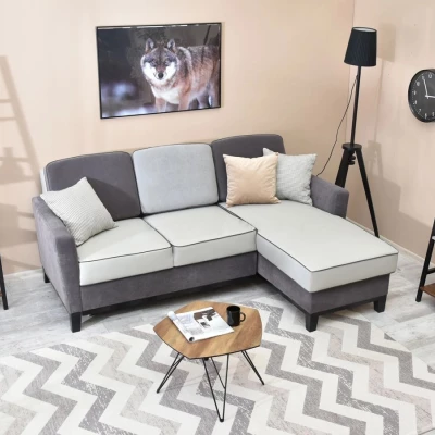NOHEMA Schlafsofa – Graphit / Hellgrau / Schwarz