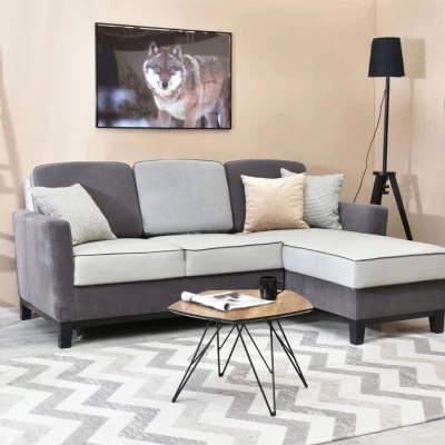 NOHEMA Schlafsofa – Graphit / Hellgrau / Schwarz