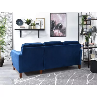 NOHEMA Schlafsofa – Dunkelblau/Walnuss