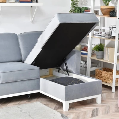 NOHEMA Schlafsofa - Hellgrau / Weiß