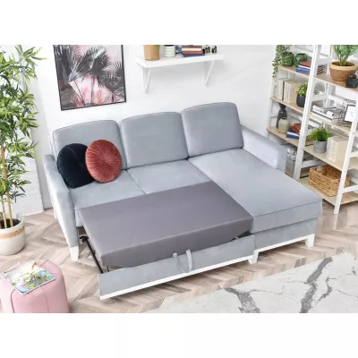 NOHEMA Schlafsofa - Hellgrau / Weiß