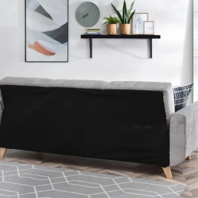 HOLMARA Ecksofa - grau/buche