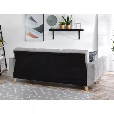 HOLMARA Ecksofa - grau/buche