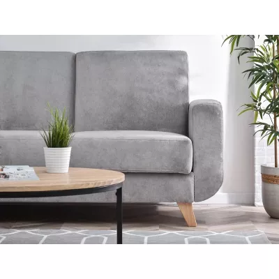 HOLMARA Ecksofa - grau/buche