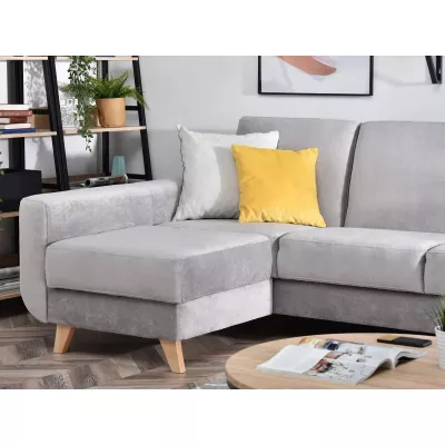 HOLMARA Ecksofa - grau/buche