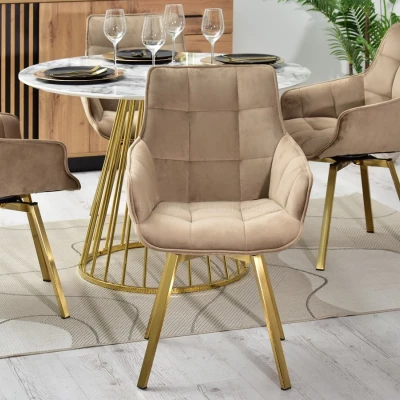 LOVISA Esszimmerstuhl - beige 2 / gold