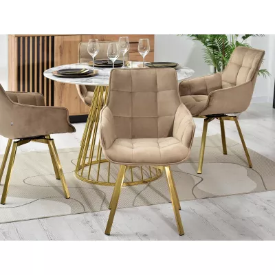 LOVISA Esszimmerstuhl - beige 2 / gold