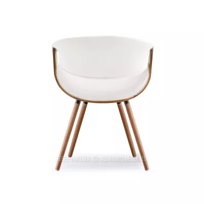 Designer Esszimmerstuhl SAROLTA - Walnuss / Creme