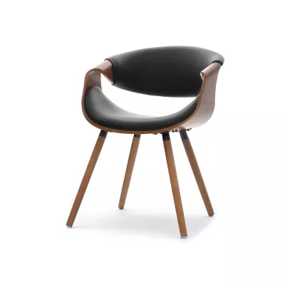 Designer Esszimmerstuhl SAROLTA - Walnuss / Schwarz 1