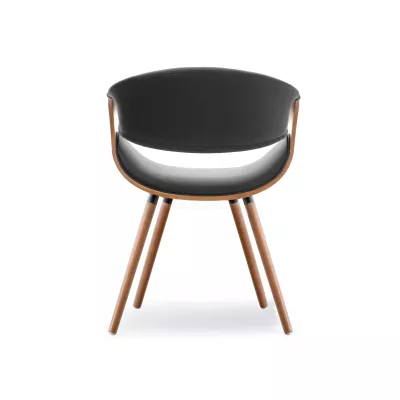 Designer Esszimmerstuhl SAROLTA - Walnuss / Schwarz 1