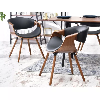 Designer Esszimmerstuhl SAROLTA - Walnuss / Schwarz 1