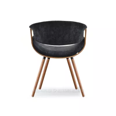 Designer Esszimmerstuhl SAROLTA - Walnuss / Schwarz 2