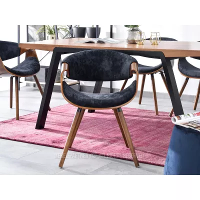 Designer Esszimmerstuhl SAROLTA - Walnuss / Schwarz 2