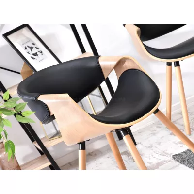 Designer Esszimmerstuhl SAROLTA - Eiche / Schwarz