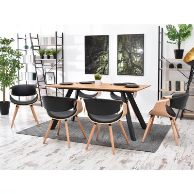 Designer Esszimmerstuhl SAROLTA - Eiche / Schwarz