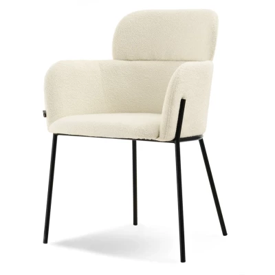 ELIZARA Polsterstuhl für Esszimmer - creme 1 / schwarz