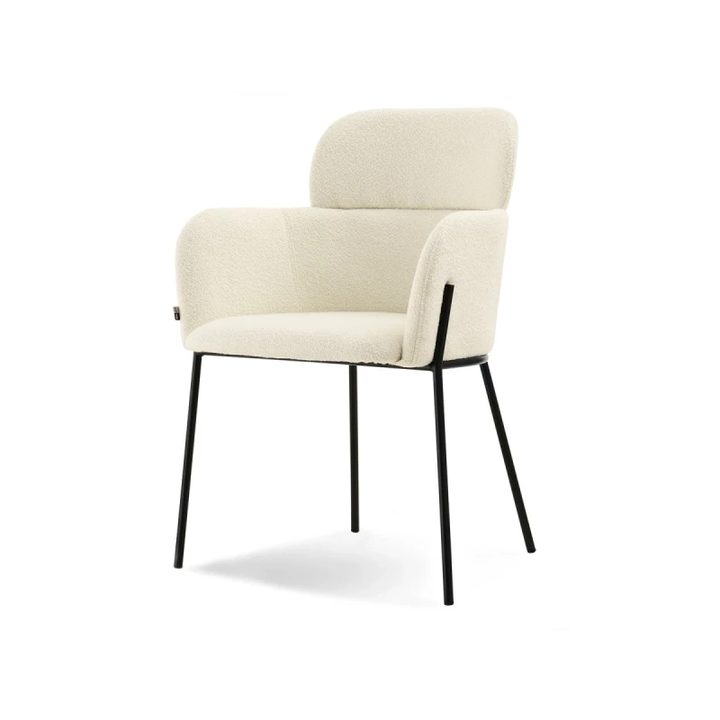 ELIZARA Polsterstuhl für Esszimmer - creme 1 / schwarz