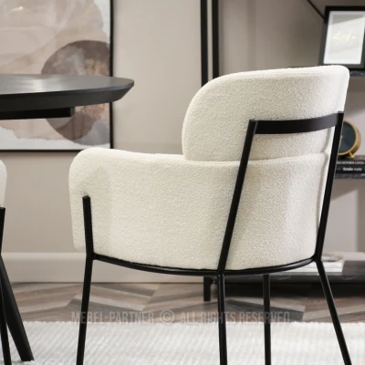 ELIZARA Polsterstuhl für Esszimmer - creme 1 / schwarz