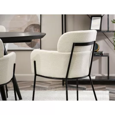 ELIZARA Polsterstuhl für Esszimmer - creme 1 / schwarz