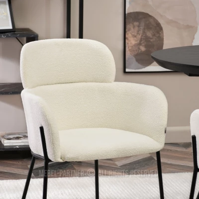 ELIZARA Polsterstuhl für Esszimmer - creme 1 / schwarz