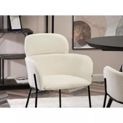 ELIZARA Polsterstuhl für Esszimmer - creme 1 / schwarz