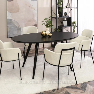 ELIZARA Polsterstuhl für Esszimmer - creme 1 / schwarz